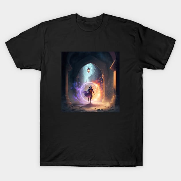 Magical Wizard and Warrior T-Shirt by Birdbox